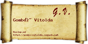 Gombó Vitolda névjegykártya